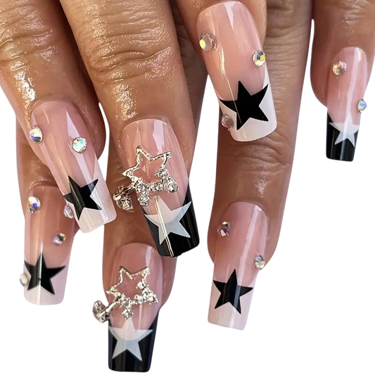 Star Crush | Long Coffin Star Press-On Nails