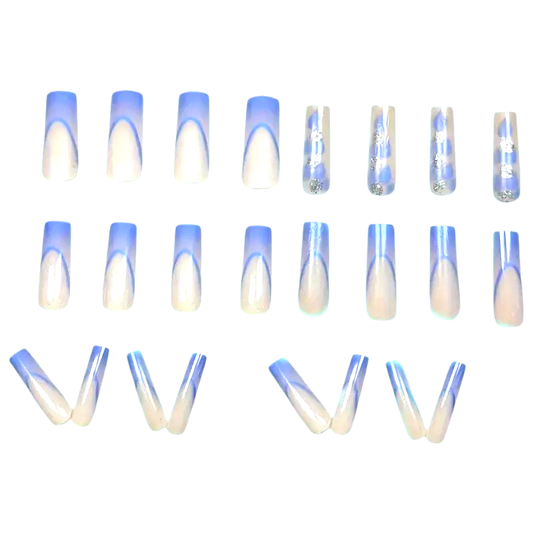 Lavender Petal XL Coffin Press-On Nails | Crystal Floral Glam