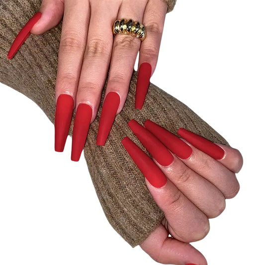 Velvet Vibes | XL Coffin Press-On Nails | Matte  Statement Nails