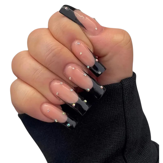 After Dark | Black French Square Press-On Nails