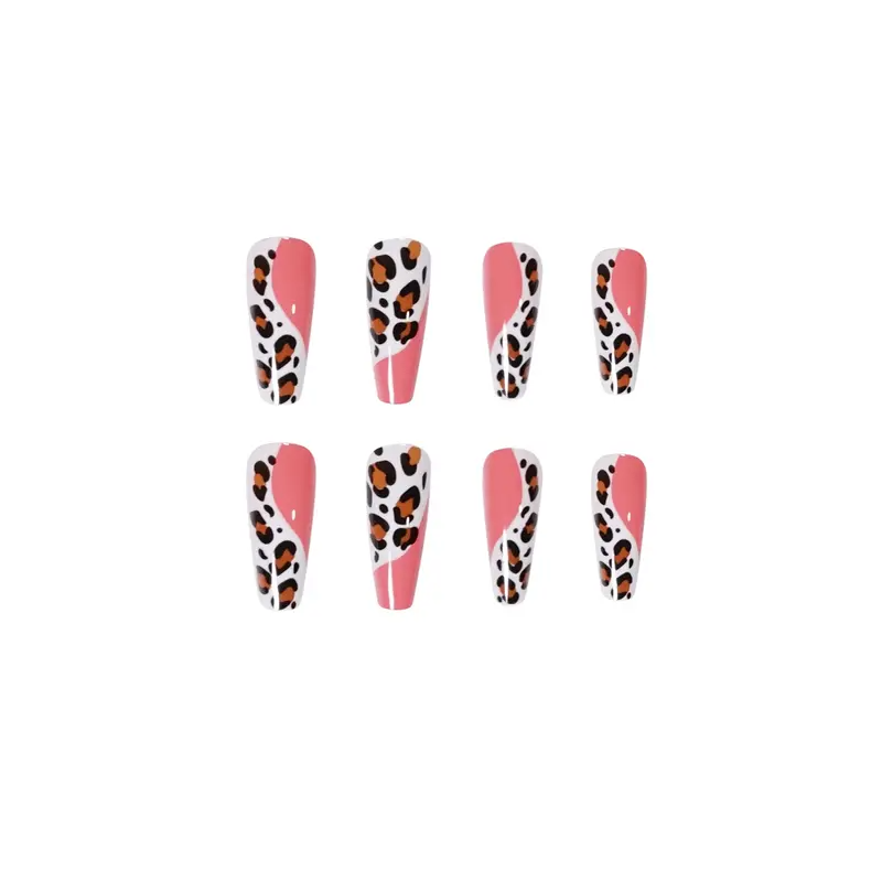 Pink Leopard Print Nails