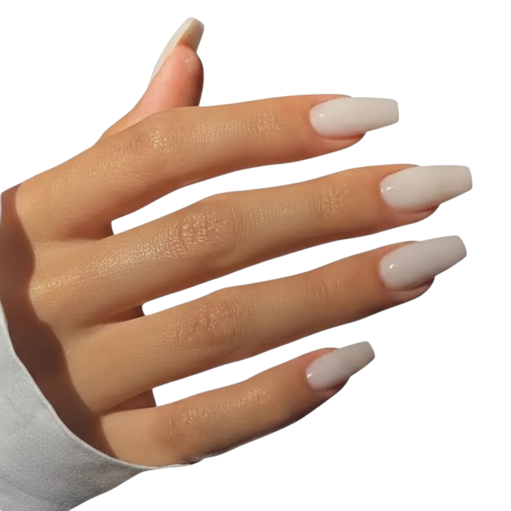 Milk Bath | Long Glossy White Press-On Nails