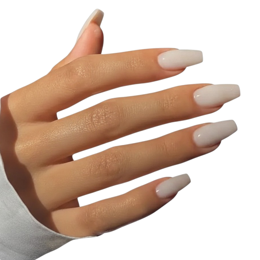 Milk Bath | Long Glossy White Press-On Nails