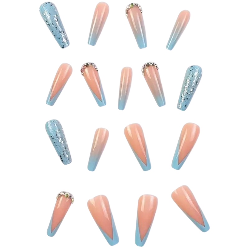 Skyline Ice Extra Long Coffin Press-On Nails