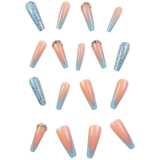 Skyline Ice Extra Long Coffin Press-On Nails