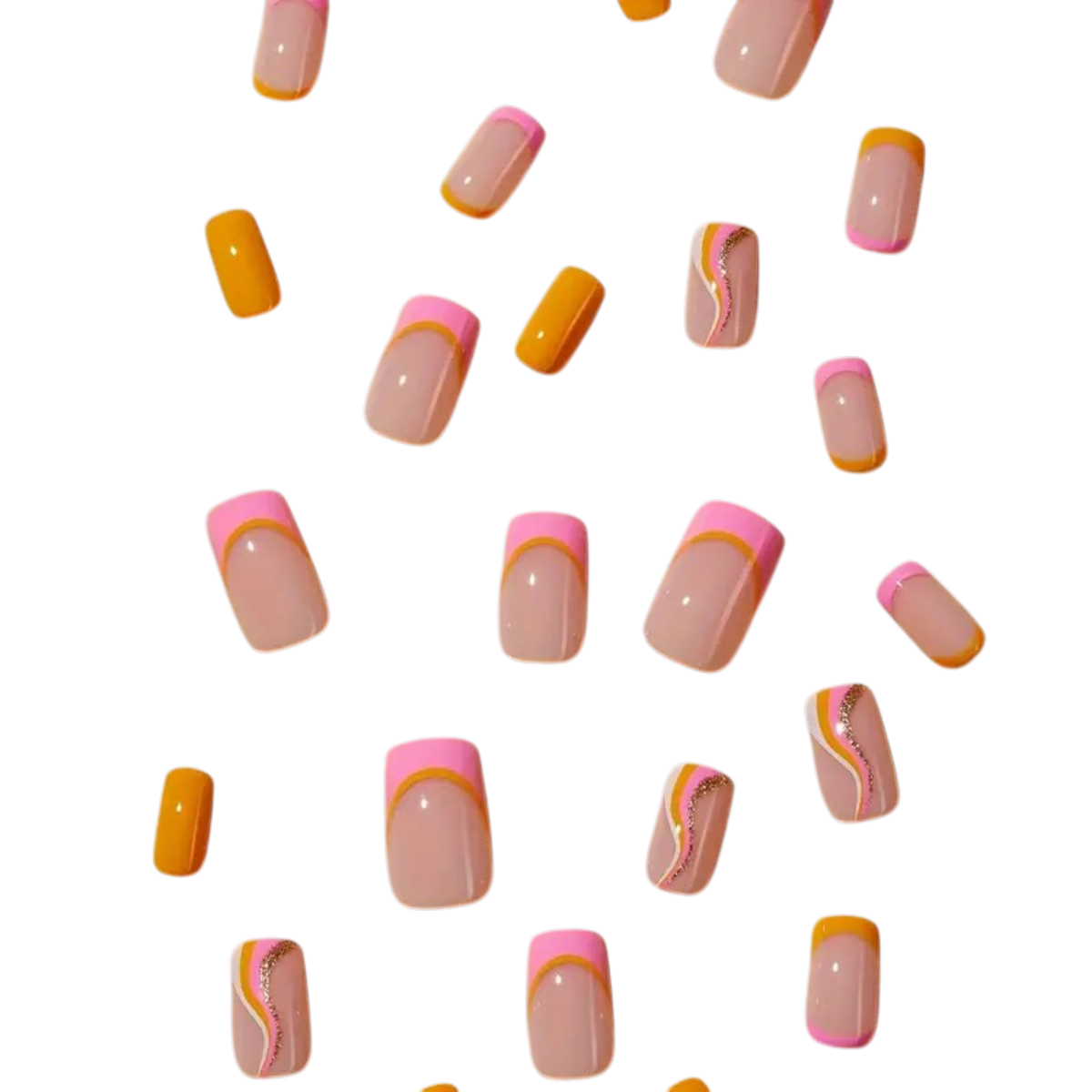 Sunset Sorbet Medium Square Press-On Nails