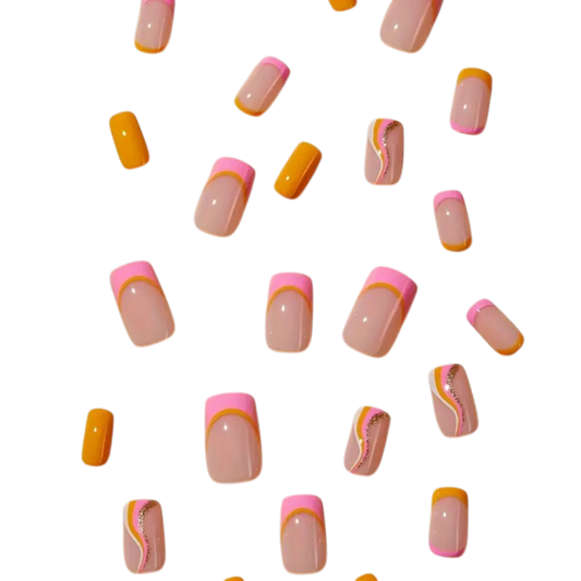Sunset Sorbet Medium Square Press-On Nails