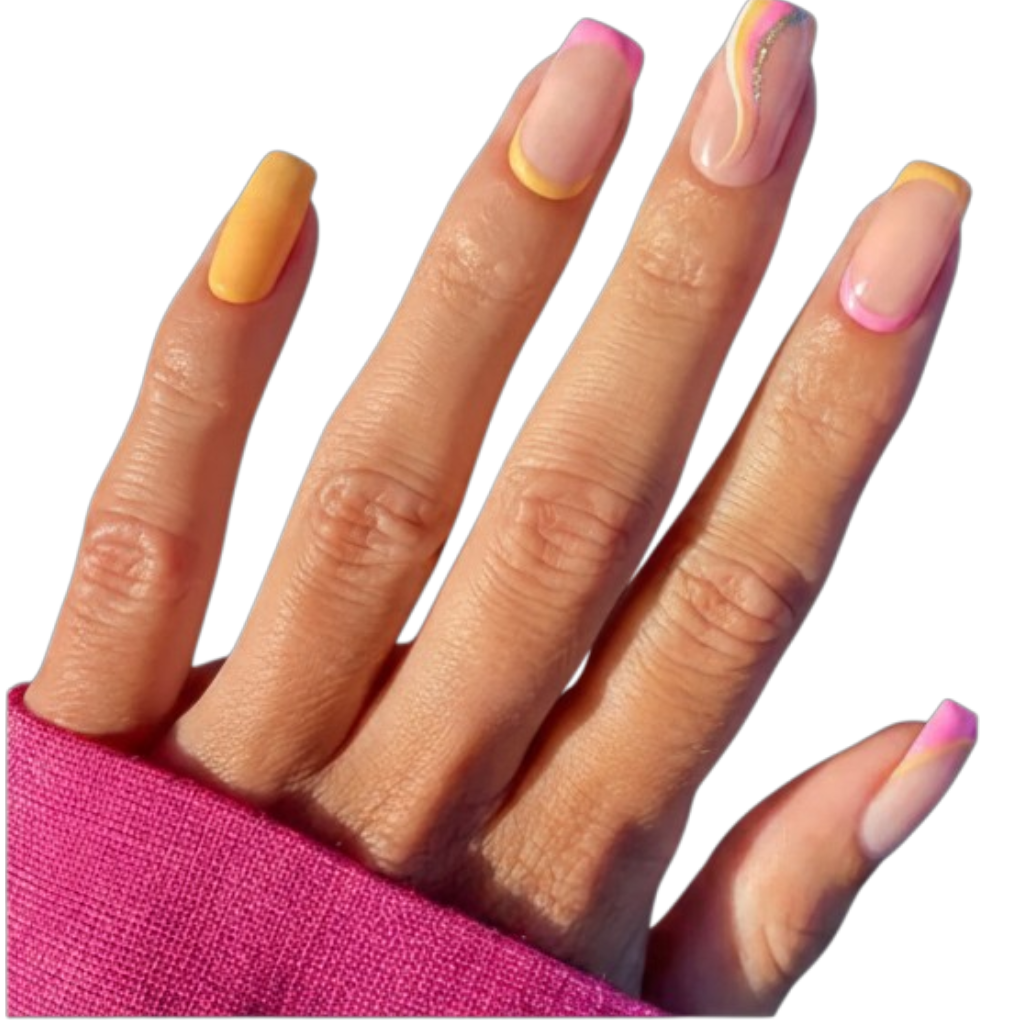 Sunset Sorbet Medium Square Press-On Nails