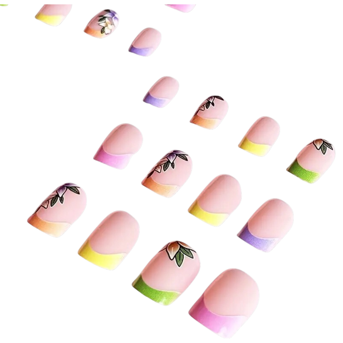 Petal Tip Parade Short Square Press-On Nails