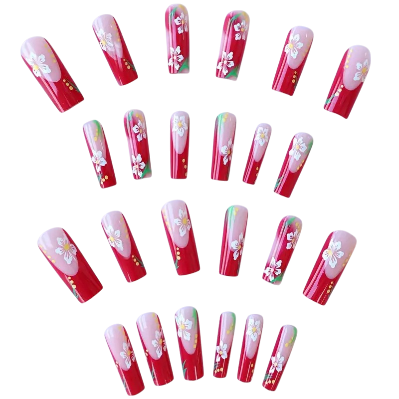 Blossom Rush Extra Long Square Press-On Nails