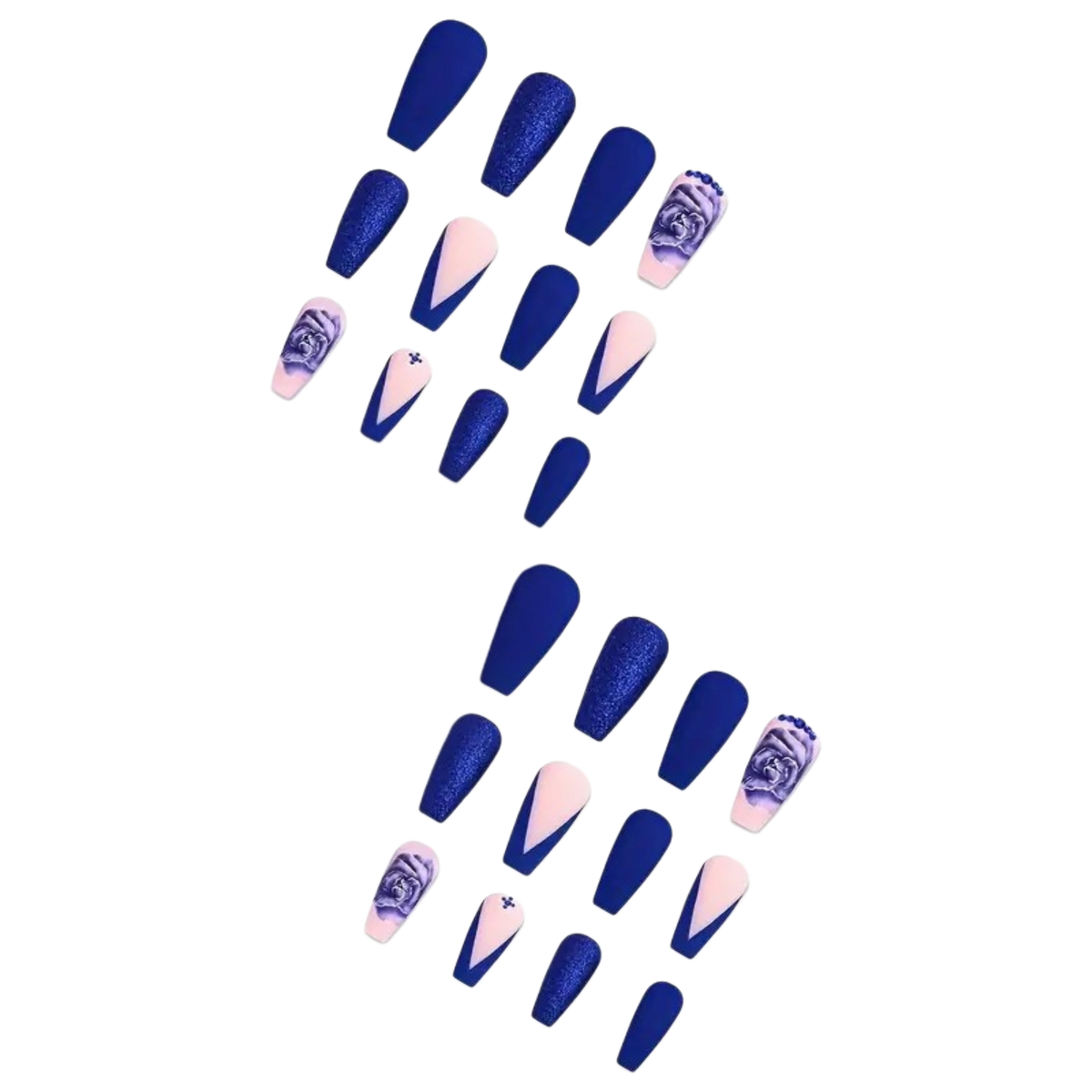 Royal Rose Reign Long Coffin Press-On Nails