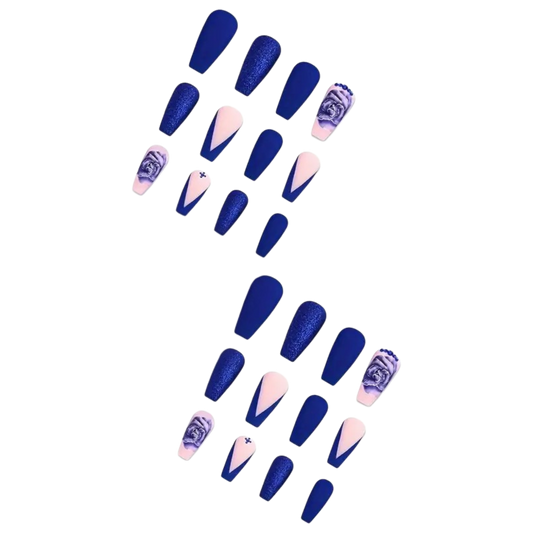 Royal Rose Reign Long Coffin Press-On Nails