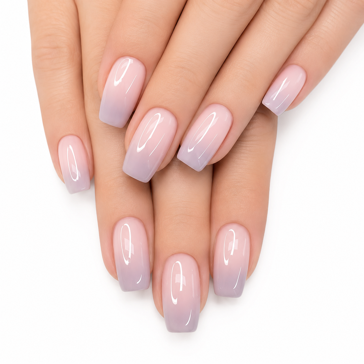 Blush Fade Square Press-On Nails | Soft Pink Ombré Nails