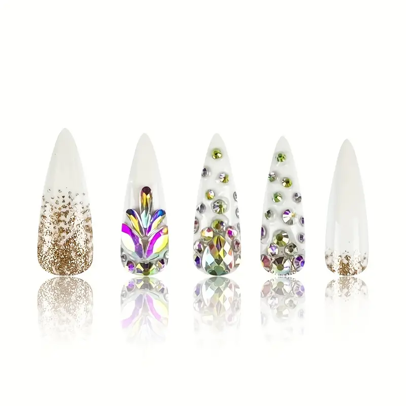 Diamond Drip | Luxury Crystal Stiletto Press-On Nails