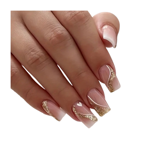 Golden Glitter Nails