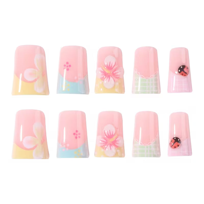 Garden Picnic Medium Duckbill Press-On Nails