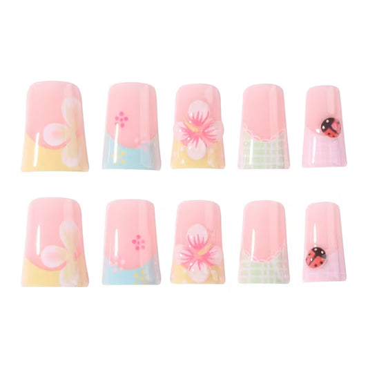 Garden Picnic Medium Duckbill Press-On Nails
