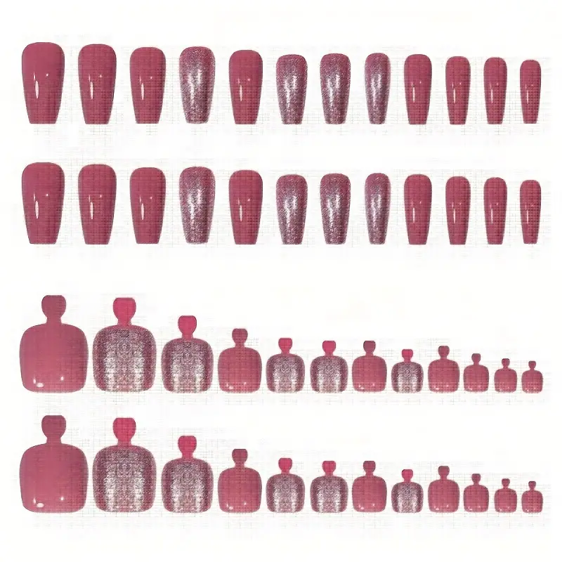 Pink Sparkle Nail and Toe Set