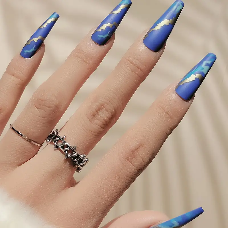 Blue Flame Nails