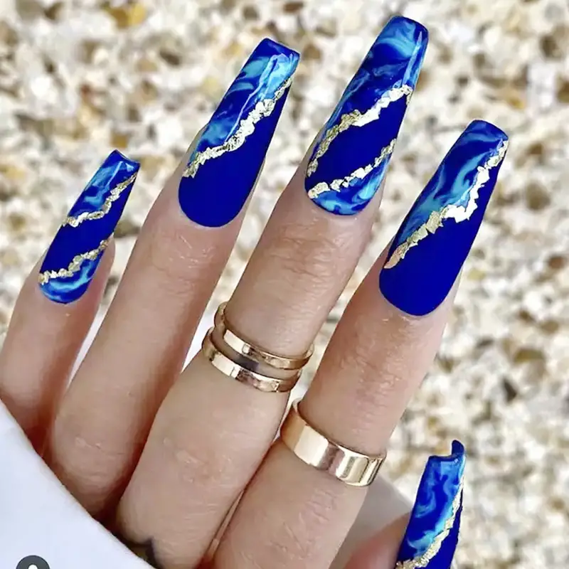 Blue Flame Nails