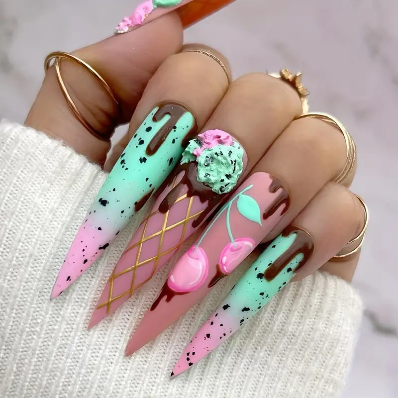 Chocolate Ice Cream Nails