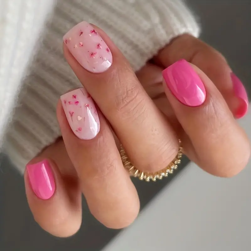 Hot Pink Marble Nails