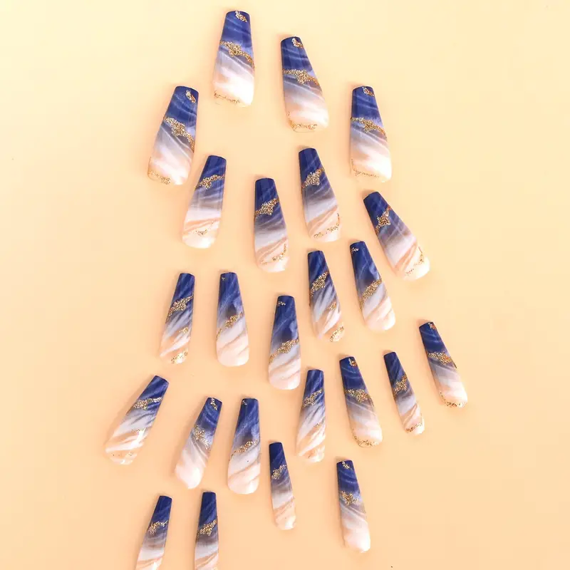 Blue Watercolor Nails