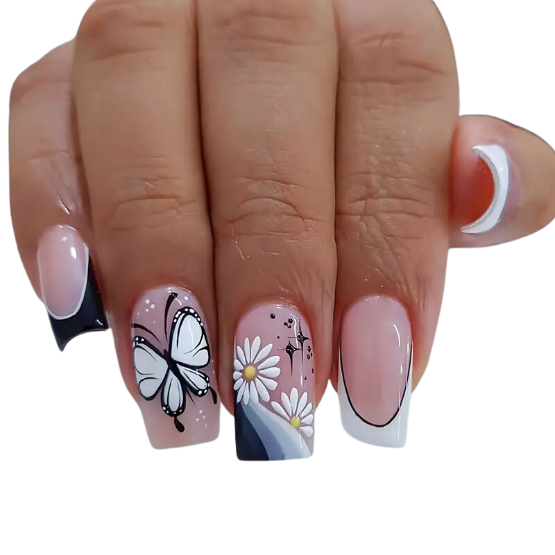 Butterfly French Nails