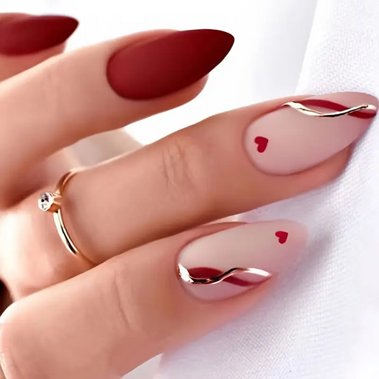 Classic Red Heart Nails