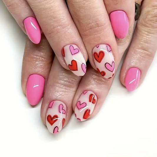 Hearts Galore Nails