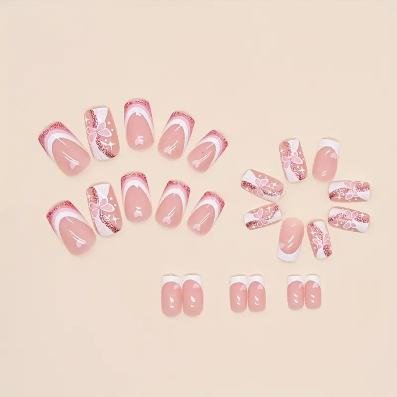 Pink Butterfly Nails