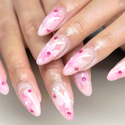 Pink Star Nails