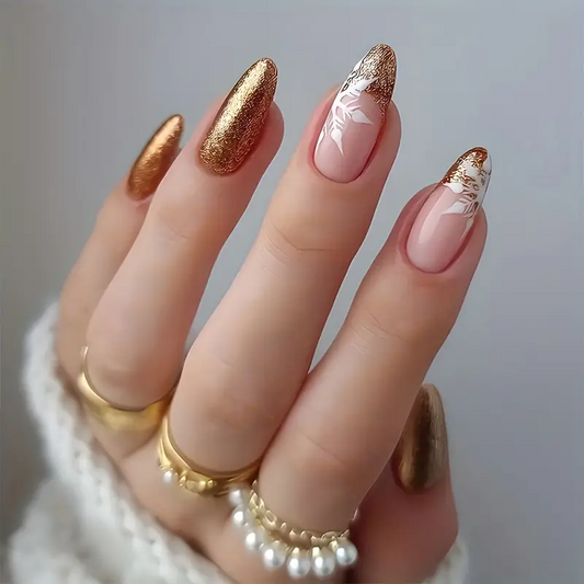 Golden Glow Nails