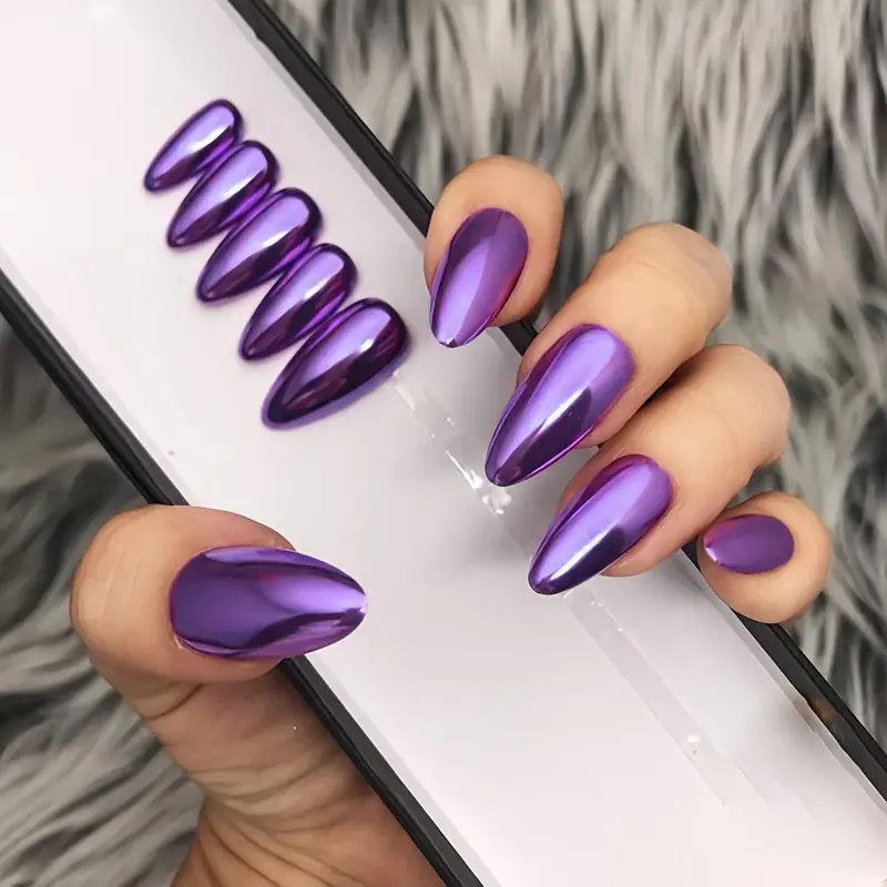 Metallic Purple Nails