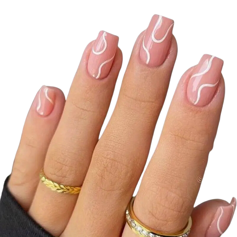 Pink Stripe Nails