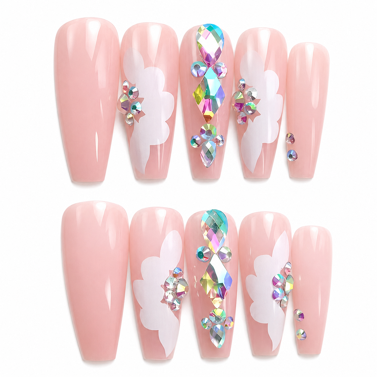 Petal Princess | Extra-Long Coffin Press-On Nails