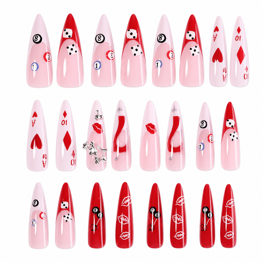 Lucky Gambit Extra-Long Stiletto Press-On Nails