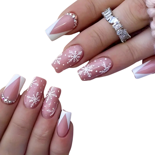 Winter Rhinestone Nails