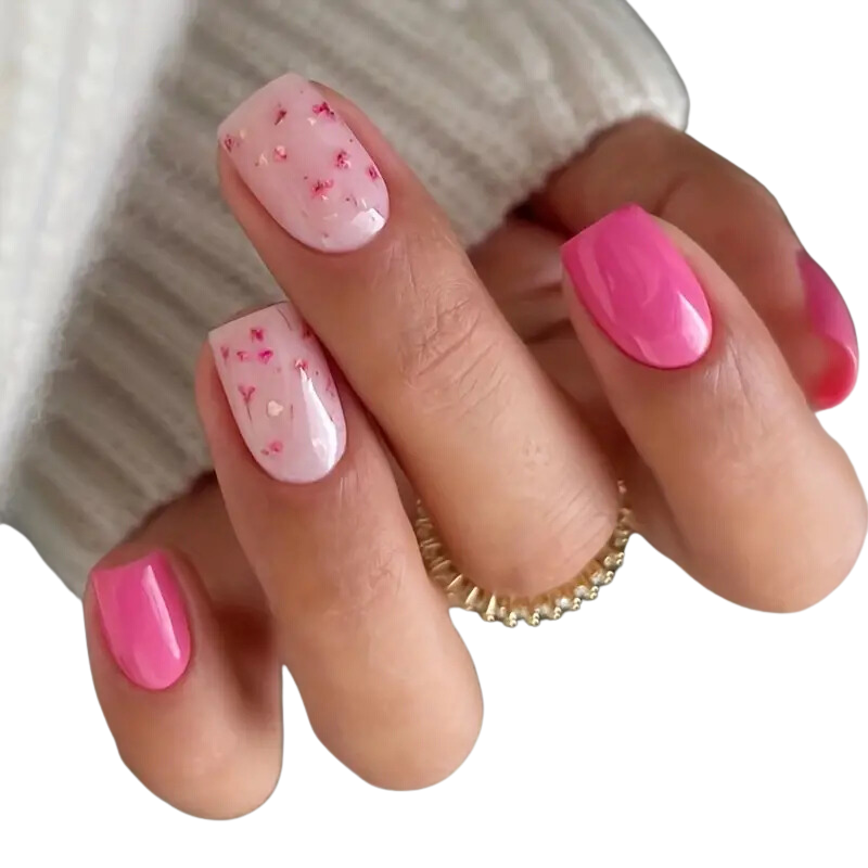 Hot Pink Marble Nails