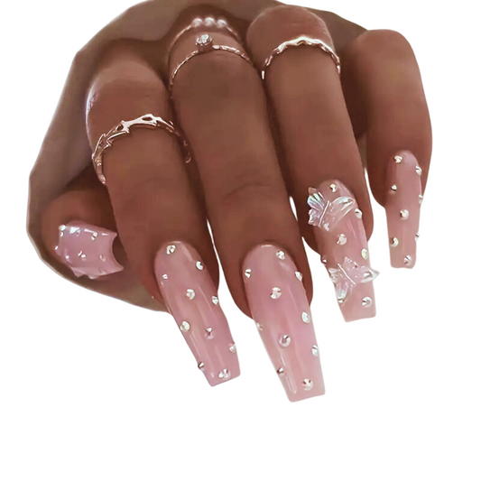 Crystal Butterfly Nails