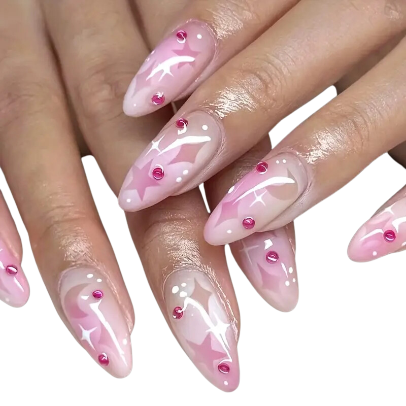 Pink Star Nails