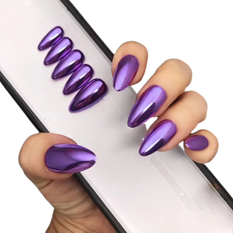 Metallic Purple Nails