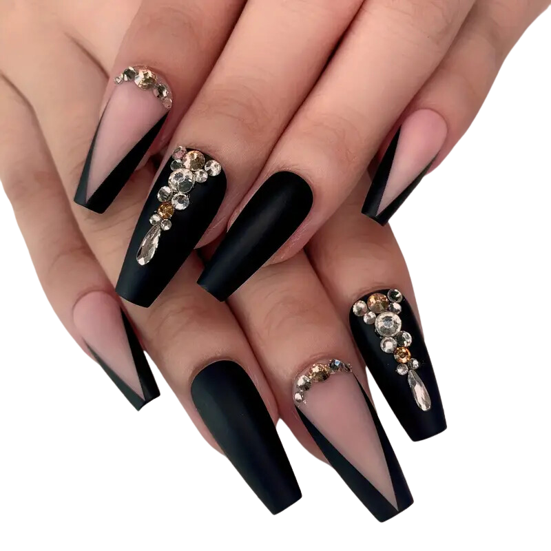 Midnight Gold Nails