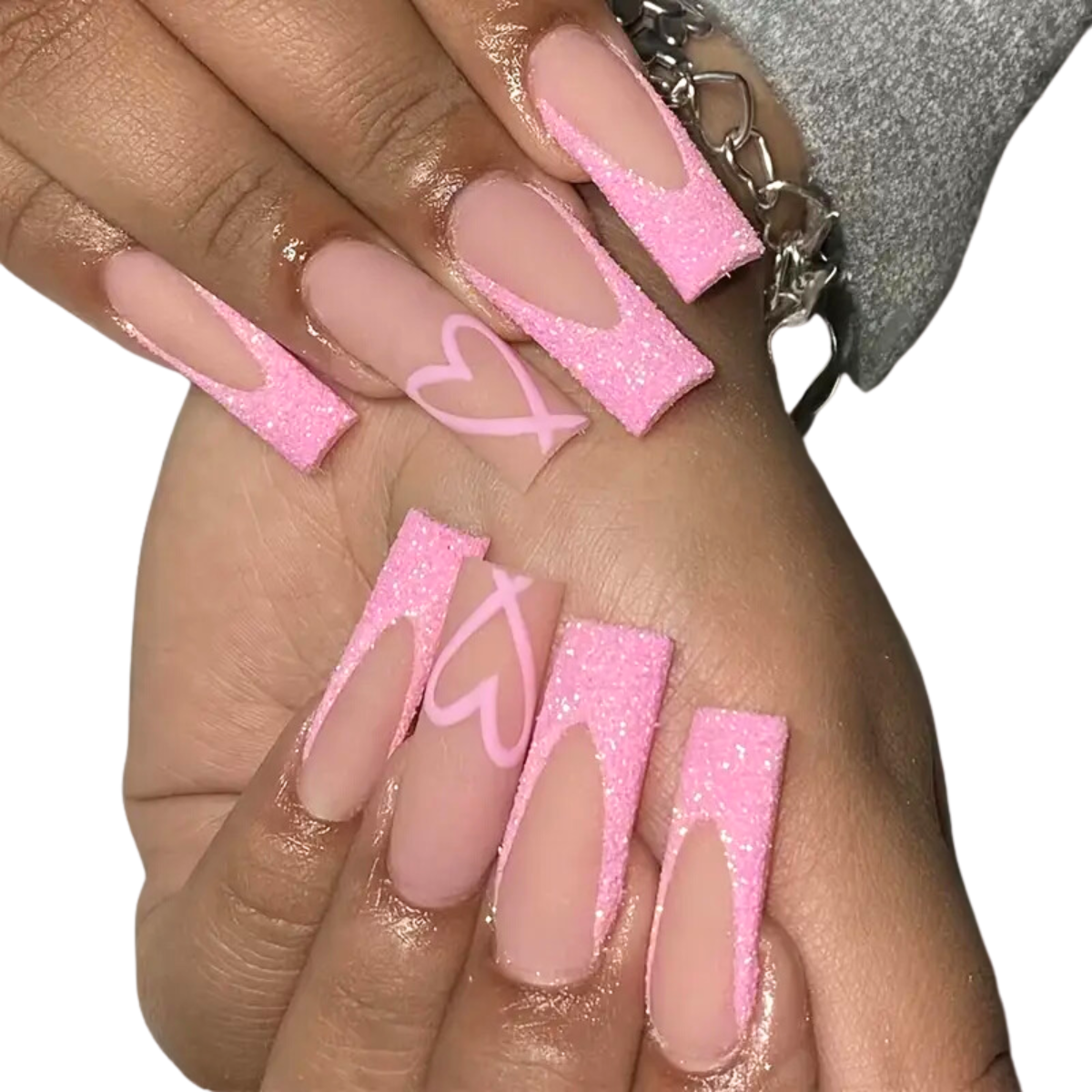 Pink Stardust Nails