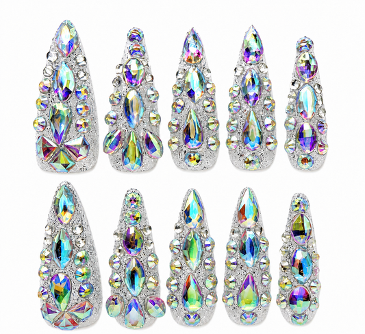 Prism Majesty | Extra-Long Stiletto Handmade Nails