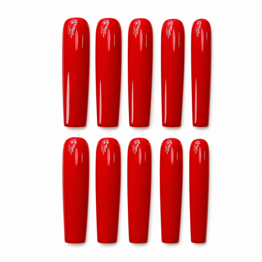 Red Obsession | 4XL Luxe Square Handmade Nails