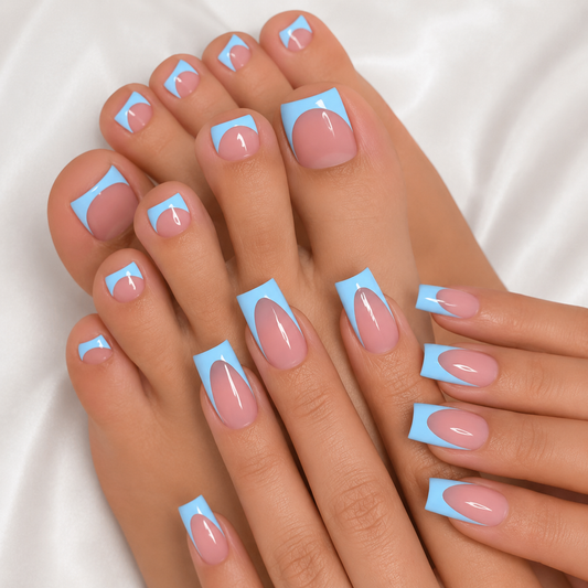 Skyline French Matching Nail & Toe Set