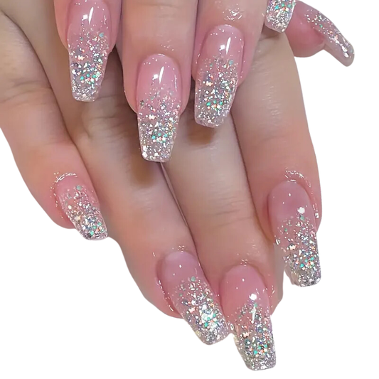 Silver Blush Nails