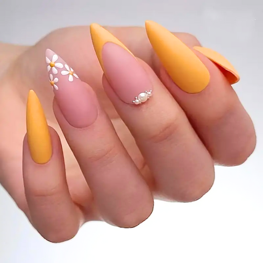 Sunshine Stiletto Nails