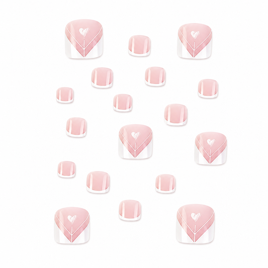 Sweetheart French Press-On Toenails